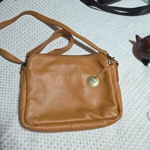 MINOOY TAN THE BALI THREE LAYER CROSSBODY BAG